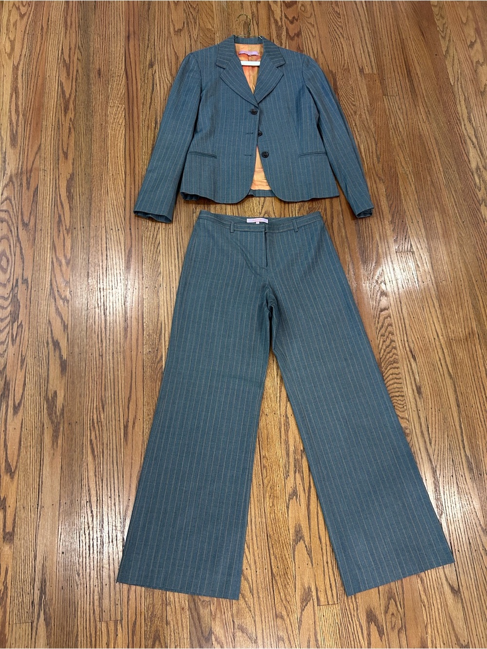 Kuhlman Pinstripe Wide-Leg Pantsuit - size 42 or US 10/12
